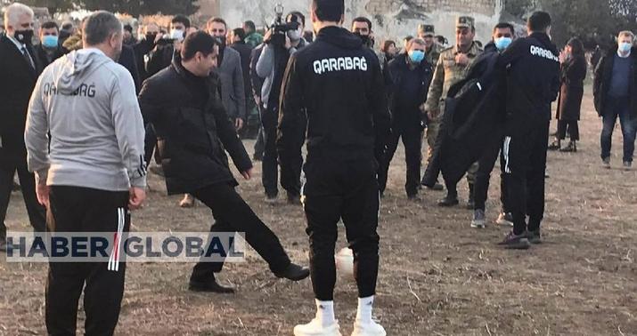 Hikmət Hacıyev "Qarabağ" klubu ilə Ağdamda futbol oynadı -