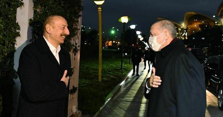 İlham Əliyev və Rəcəb Tayyib Ərdoğan birgə şam etdilər -