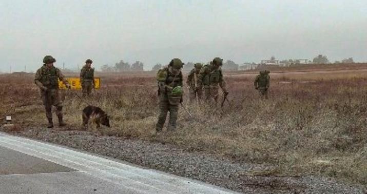 Ruslar Xankəndi hava limanında təmizləmə işlərinə başladı