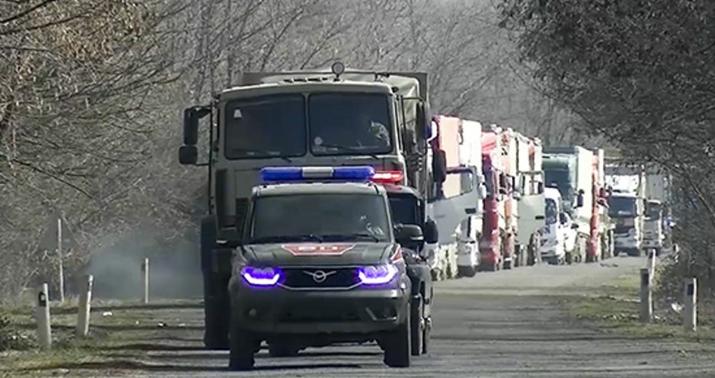 Sülhməramlılar Şuşaya gedən avtomobil karvanını müşayiət etdi -
