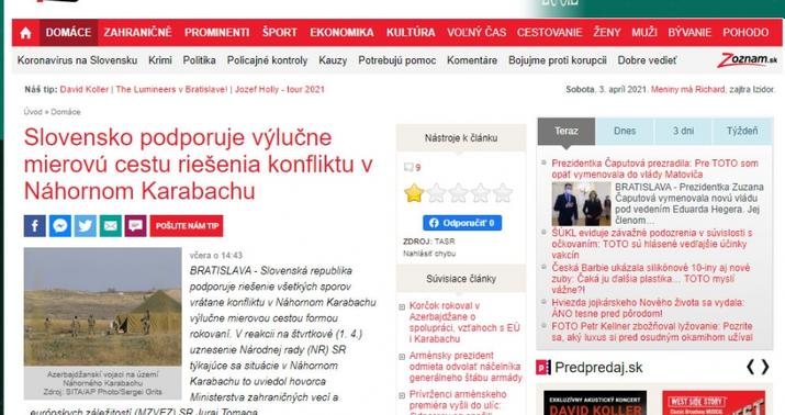 Slovakiyadan Qarabağa dair qətnamə ilə bağlı -