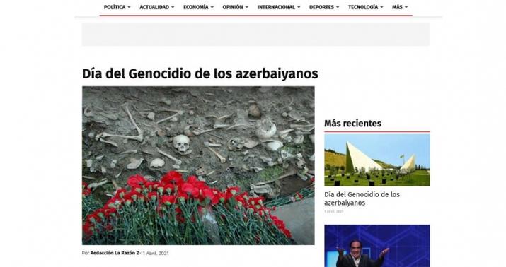 31 Mart soyqırımı Peru mətbuatında