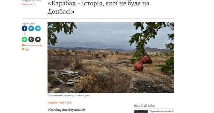 Ukraynalı jurnalist Qarabağla bağlı reportaj hazırladı