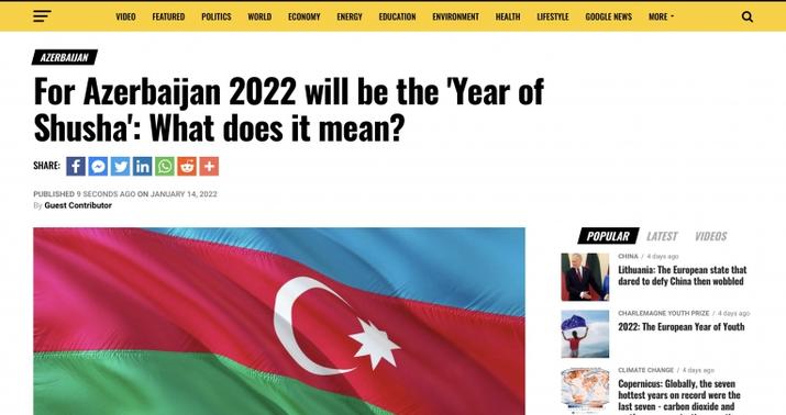 “Şuşa İli” ilə bağlı məqalə “Euroreporter” portalında