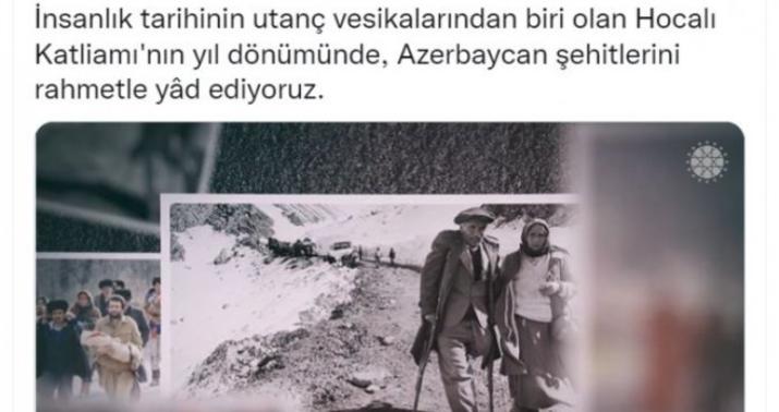Türkiyə Prezident Administrasiyası Xocalı soyqırımı ilə bağlı film hazırladı