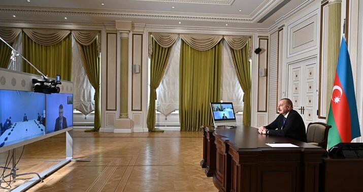 İlham Əliyev Qu Donqyunu videoformatda qəbul etdi -