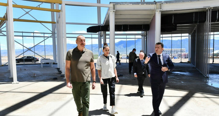 Prezident Zəngilan Beynəlxalq Hava Limanının tikinti işləri ilə tanış oldu -