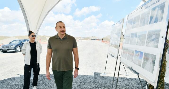 İlham Əliyev və Mehriban Əliyeva Zəngəzur dəhlizinin tikintisi ilə tanış oldular -