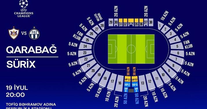 "Qarabağ" - "Sürix" matçı üçün biletlərin qiyməti açıqlandı