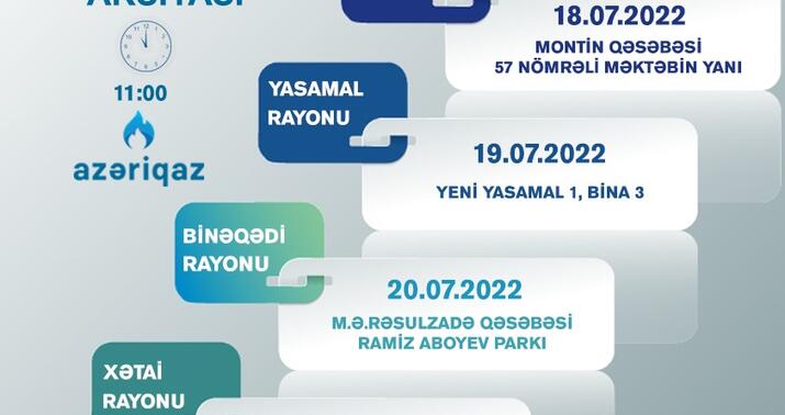 Növbəti həftə “Azəriqaz”ın “Açıq qapı” aksiyaları bu ünvanlarda keçiriləcək
