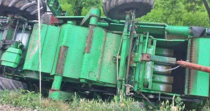 Laçında kombayn aşdı -