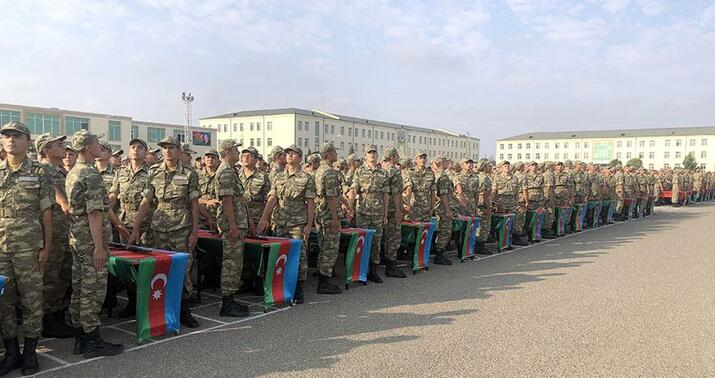 Orduda gənc əsgərlərin andiçmə mərasimləri keçirildi -