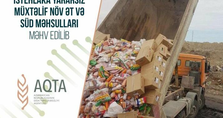 İstehlaka yararsız qida məhsulları məhv edildi
