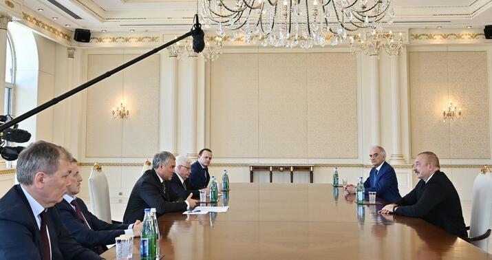 İlham Əliyev Rusiya Dövlət Dumasının Sədrini qəbul etdi