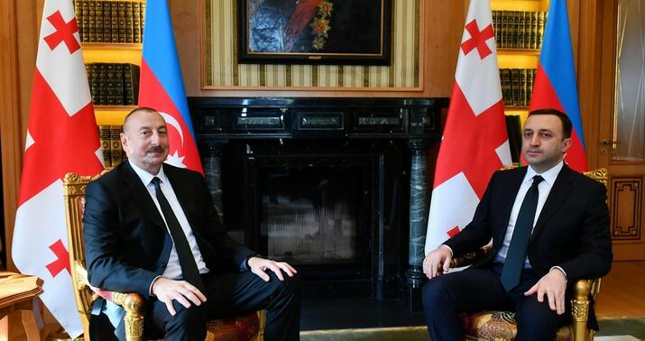 İlham Əliyev İrakli Qaribaşvili ilə təkbətək görüşdü -