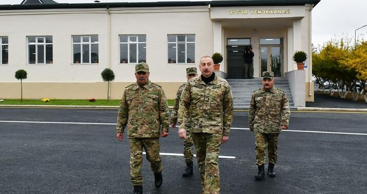 Prezident Füzulidə yeni hərbi hissədə yaradılan şəraitlə tanış oldu