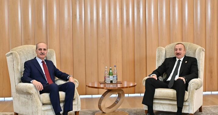 İlham Əliyev Numan Kurtulmuşu qəbul etdi -