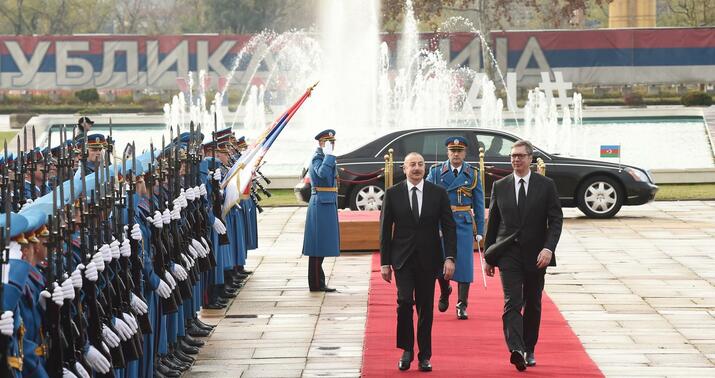 İlham Əliyevin rəsmi qarşılanma mərasimi oldu