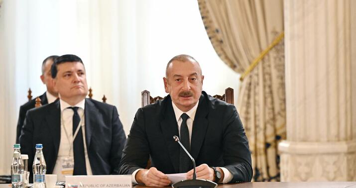 Prezident Buxarestdə plenar iclasda çıxış etdi -