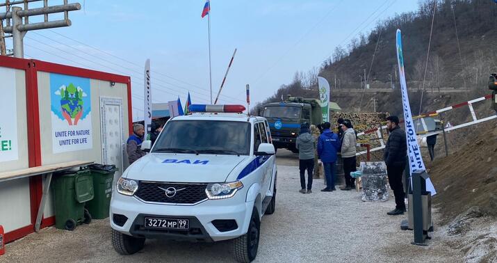 Sülhməramlılara aid təminat avtomobilləri növbəti dəfə Laçın yolundan keçdi -