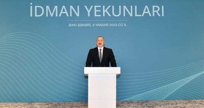 Prezident ötən ilin idman yekunları mərasimində -