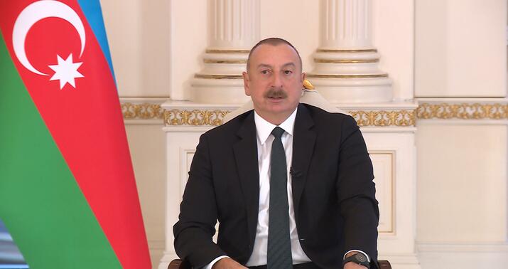 Prezident yerli televiziyalara müsahibə verdi -