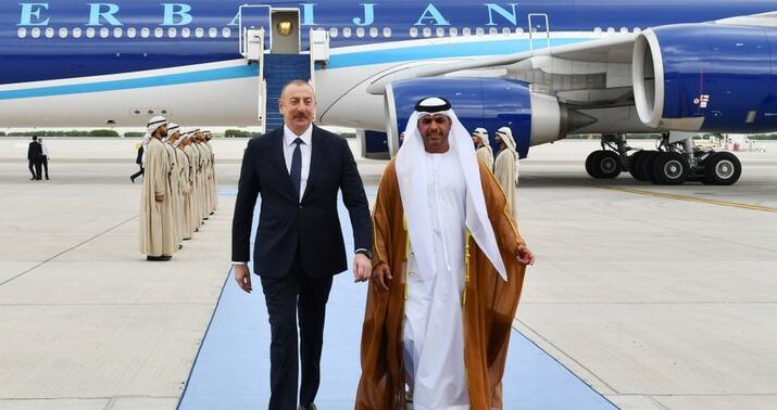 İlham Əliyev Birləşmiş Ərəb Əmirliklərinə işgüzar səfərə getdi -