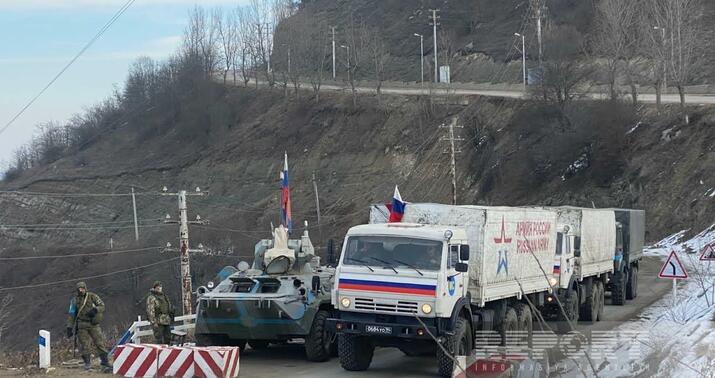 Sülhməramlıların 36 avtomobili Laçın yolundan keçdi -