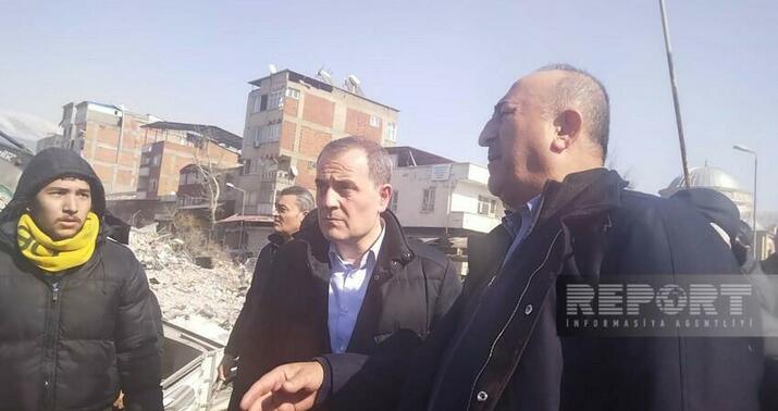 Bayramovla Çavuşoğlu dağıntılar olan ərazilərə baş çəkdi -