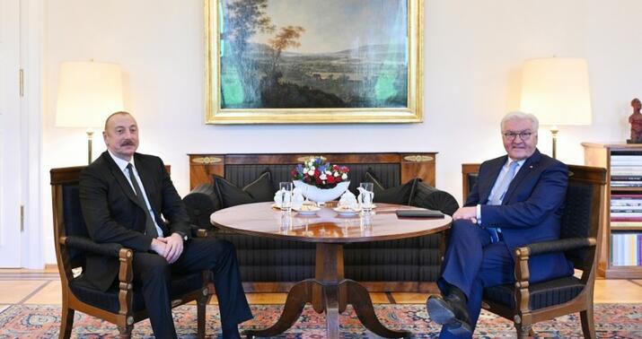 İlham Əliyevin Almaniya Prezidenti ilə təkbətək görüşü başladı