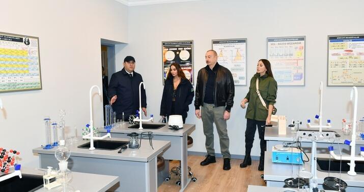 İlham Əliyev Suqovuşanda orta məktəbində yaradılan şəraitlə tanış oldu -