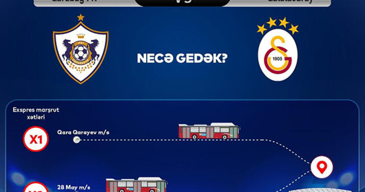 "Qarabağ" - "Qalatasaray" oyunu üçün ekspres marşrutlar təşkil edildi