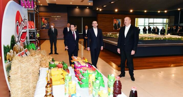 Əliyev və Qaribaşvili Qəbələ Qida Şəhərciyində -