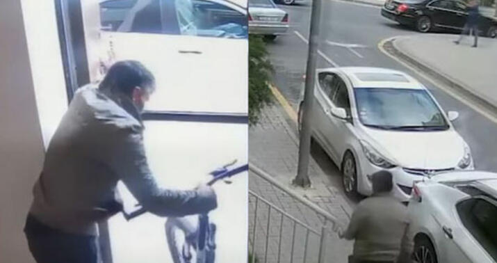 Bakıda velosiped oğrusu kameraya düşdü  -
