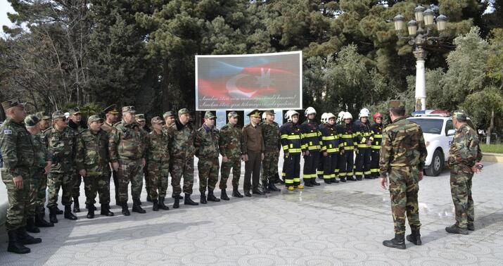 FHN Sumqayıtda yanğın-taktiki təlim keçirdi -