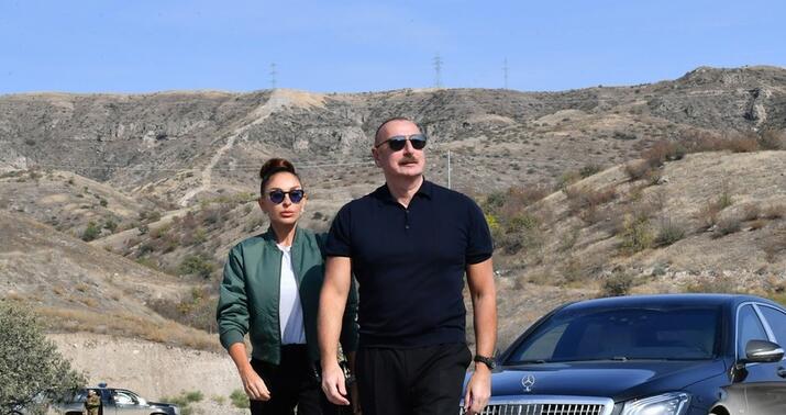 Prezident və xanımı Hadrutda məktəb layihəsi ilə tanış oldu