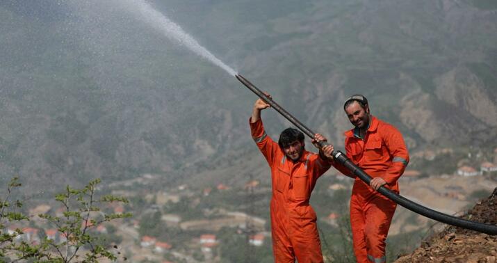 Laçında dağ yamacına 8900 metr uzunluğunda su xətti çəkildi -