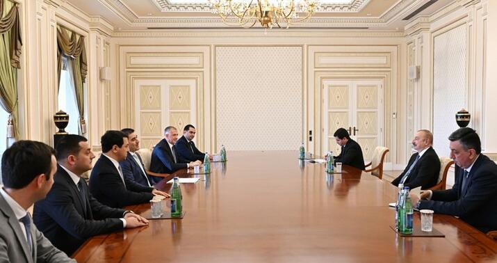 İlham Əliyev Gürcüstan parlamentinin sədrini qəbul etdi -