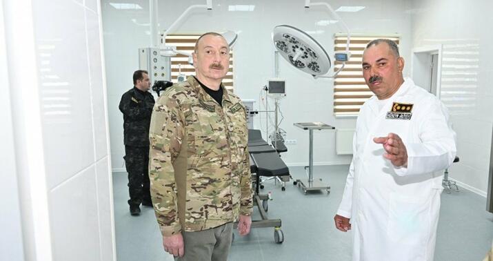 Prezident Kəlbəcərdə hərbi hospitalın açılışında -
