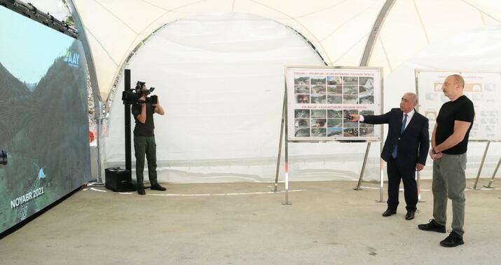 Prezident Kəlbəcər-Laçın avtomobil yolunda görülən işlərlə tanış oldu