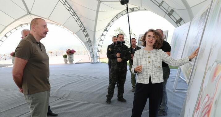 İlham Əliyevə Laçın şəhərinin Baş planı təqdim olundu -