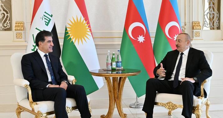 İlham Əliyev Bərzani ilə görüşdü -