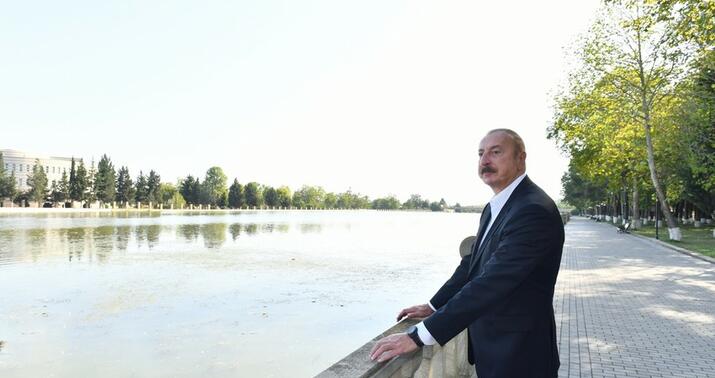İlham Əliyev Qazaxa getdi -
