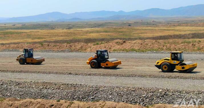 Ağdam-Füzuli avtomobil yolunun inşası sürətlə davam edir -