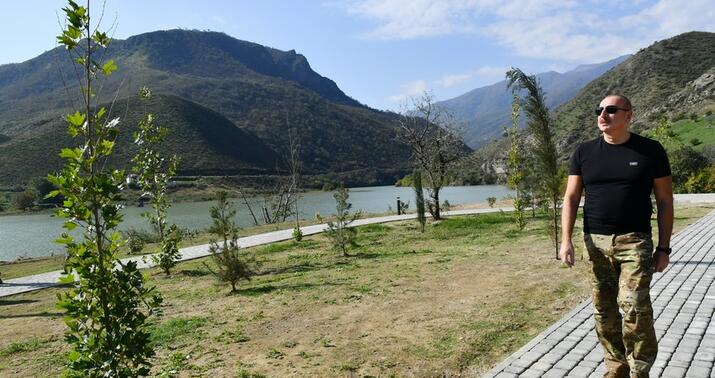 İlham Əliyev Suqovuşanda istirahət parkının açılışını etdi -