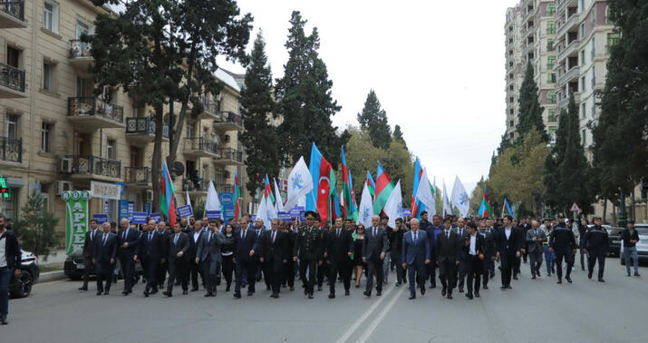 Gəncədə erməni terroruna qarşı yürüş -