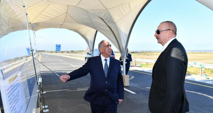 Prezident yeni avtomobil yolunun açılışında iştirak etdi