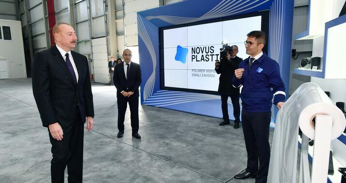 Prezident polimer qatqıları istehsalı müəssisəsinin açılışını etdi