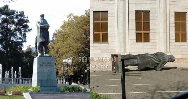 Xankəndidə Şaumyana qoyulmuş heykəl söküldü