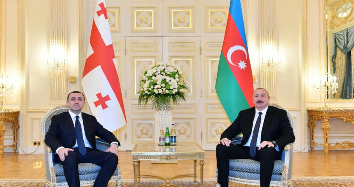 İlham Əliyev İrakli Qaribaşvili ilə görüşdü -